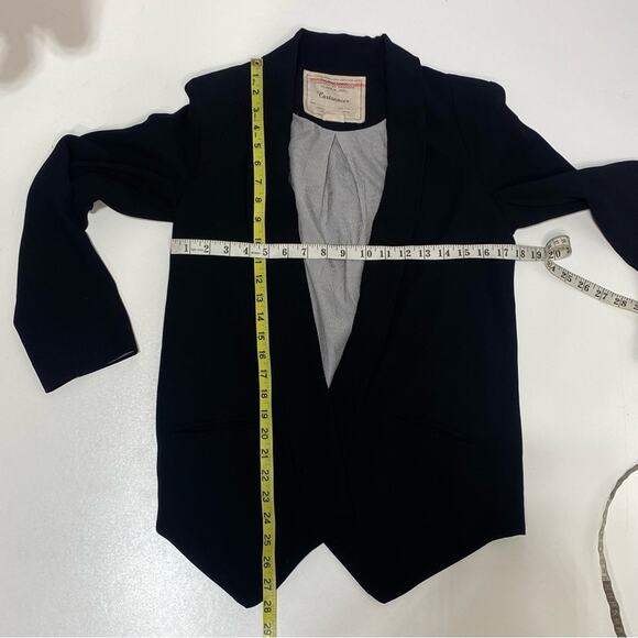 Anthropologie Cartonnier Open Shawl Collar Black Blazer XS - Picture 12 of 13